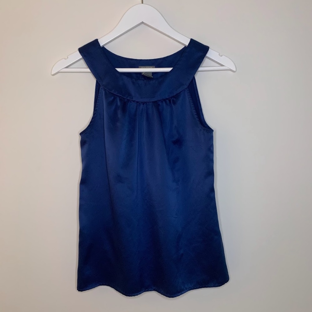Ann Taylor Blue Sleeveless Shirt